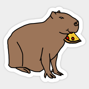 Pizza Slice Capybara Sticker